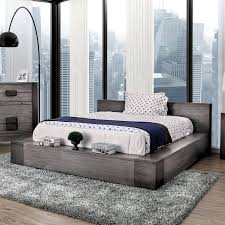 Discount bed sets in a range of variations and sizes: Rustic Gray Finish King Bedroom Set 5 Pcs Janeiro Furniture Of America Cm7628gyek 5pc 2ns