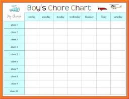 Picture Chore Chart Template