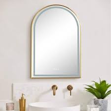 framed wall bathroom vanity mirror led