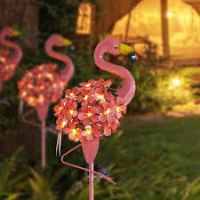 Led Solar Pink Flamingo Garden Stake