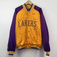 Chouyatou men's vintage removable hooded slim motorcycle faux leather bomber jacket. Vintage Nike La Lakers Silky Bomber Jacket