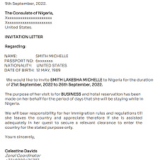 letter of invitation for nigerian visa
