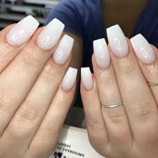Preparations for pink and white acrylic nails. White On White X A Milky Natural White Acrylic I Custom Mixed With White Acrylic Blended In At The Tip Graduation Nails Nails White Acrylic Nails
