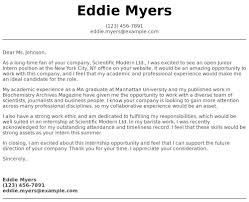 Internship Cover Letter Examples Samples Templates