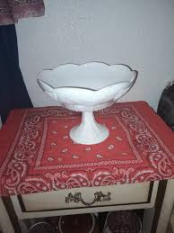 Vintage Milk Glass Fruit Bowl With