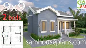 House Plans 9x9 With 2 Bedrooms Gable Roof House Plans S