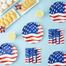 american flag plates napkins cups