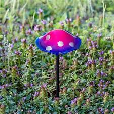 Bright Mushroom Stake Ornament