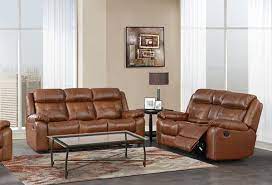 halston saddle leather reclining sofa