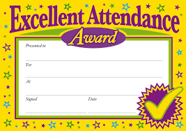 Excellence Perfect Attendance Award Certificate