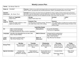 Naeyc Lesson Plan Template For Preschool Sample Weekly