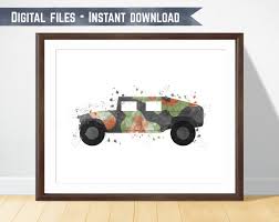 Army Car Print Military Wall Art For