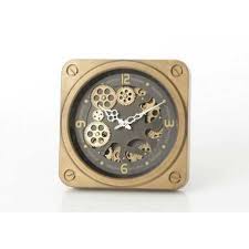 Gold Wall Clock Mechanical Industrial