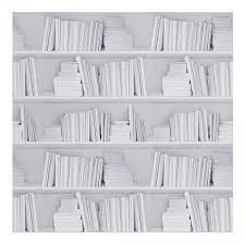 Bookshelf Wallpaper White Astyle