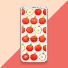 りんごの待ち受け】赤いりんごのイラストが可愛いフルーツのスマホ壁紙 ｜ 【公式】待ち受け 運気効果ハナプラ｜おしゃれ・シンプル・かわいい・iPhone・高画質・スマホ壁紙