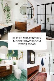 Lighting is an integral piece of the puzzle when designing a bathroom. 30 Chic Mid Century Modern Bathroom Decor Ideas Shelterness