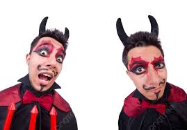 halloween concept man in devil costume