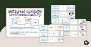 Subtraction Word Problems Match Game