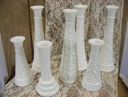 Vintage Milk Glass Bud Vases Metro