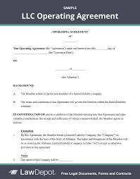 / asset purchase agreement short form. Llc Operating Agreement Template Us Lawdepot