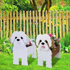 Shih Tzu Garden Flower Pot Dog Planter