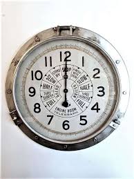 Large Metal Porthole Clock Silver