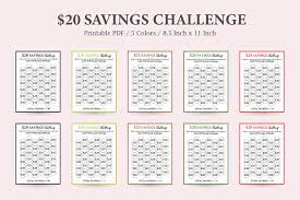 20 dollar saving challenge money saving