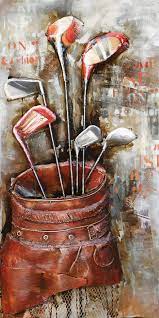 Sport Golf Sculpture 3d Metal Wall Art