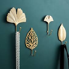 Nordic Gold Leaf Hooks Creativity Wall