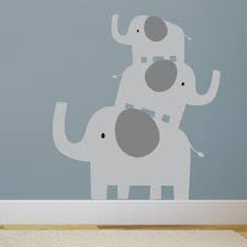 Stacked Elephants Wall Decal Wall