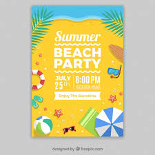 Template Of Party Poster On The Beach Vector Free Download
