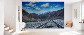 Railway And Mountains Enchanting Wall