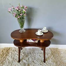 Vintage Beech Wood Coffee Table 2 Tier