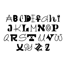 hand drawn typeface set isolated on