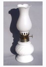 Vintage Milk Glass Oil Lamp Milk