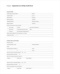 Credit Account Application Form Template Customer Credit