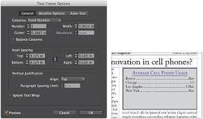 indesign tutorial text frame options
