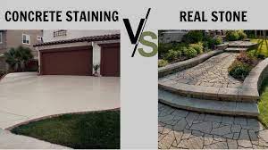 Concrete Staining Cost Vs Using Real Stone