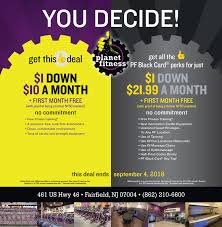 Planet fitness offers additional features for $21.99 per month at most clubs. Monday August 27 2018 Ad Planet Fitness Fairfield New Jersey Hills Media Group