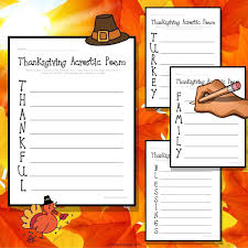 thanksgiving acrostic poems 4 free