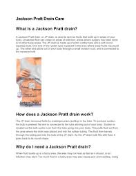 Jackson Pratt Drain Care Docshare Tips