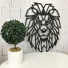 Wall Decor Geometric Lion Head
