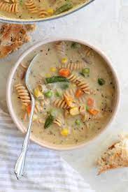 creamy vegetable pasta soup healthy