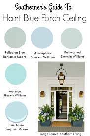 Haint Blue Painted Porch Ceilings