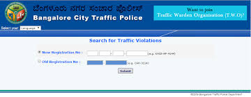 pay bangalore traffic police challan