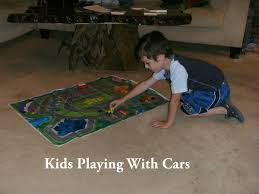 playing with toy cars through the