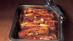 belly pork strips in barbecue sauce