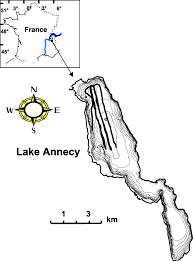 lake annecy situated on a map of france