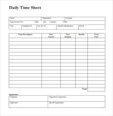 Free 23 Sample Time Sheets In Example Format