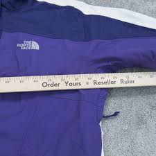 The North Face Womens Windbreaker Jacket Long Sleeve Pockets White Purple Sz S/P